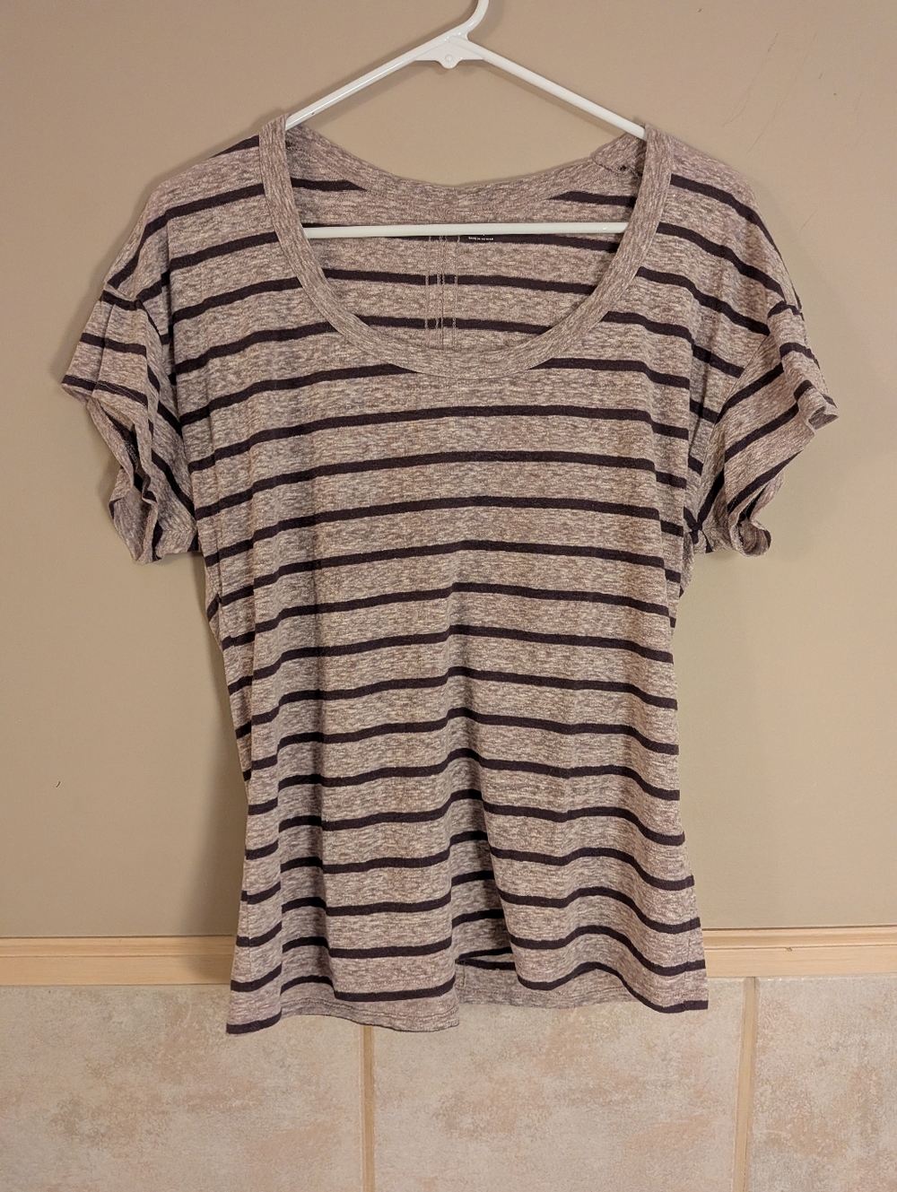 Gap Short Sleeve Scoop-neck Tee, Striped, Size M